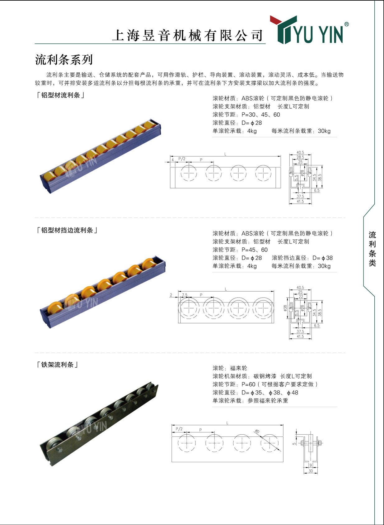 果蔬輸送設備配件流利條的組成結(jié)構(gòu)